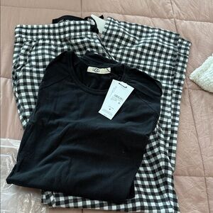 UGG Black Tee and Checkered Lounge Pants